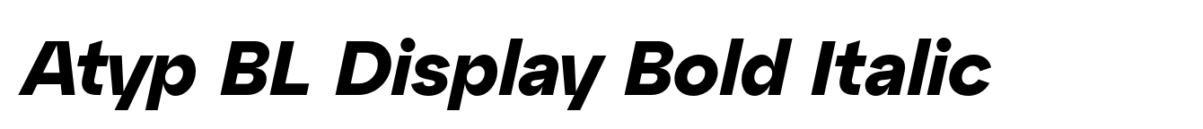 Atyp BL Display Bold Italic